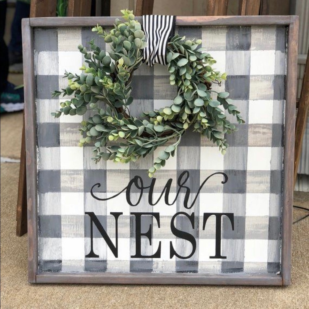 “our nest” farmhouse sign
